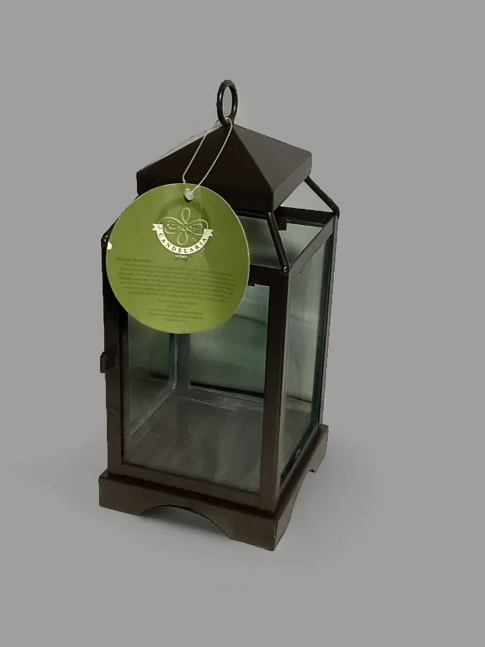 Candelaria Home Brown Metal & Glass Decorative Lantern